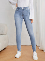 Jean skinny décontracté bleu clair