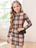 Robe mini à carreaux pour filles