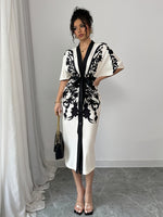 Robe midi kimono à imprimé floral #Paris