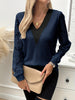 T-shirt femme élégant à col en V #Paris