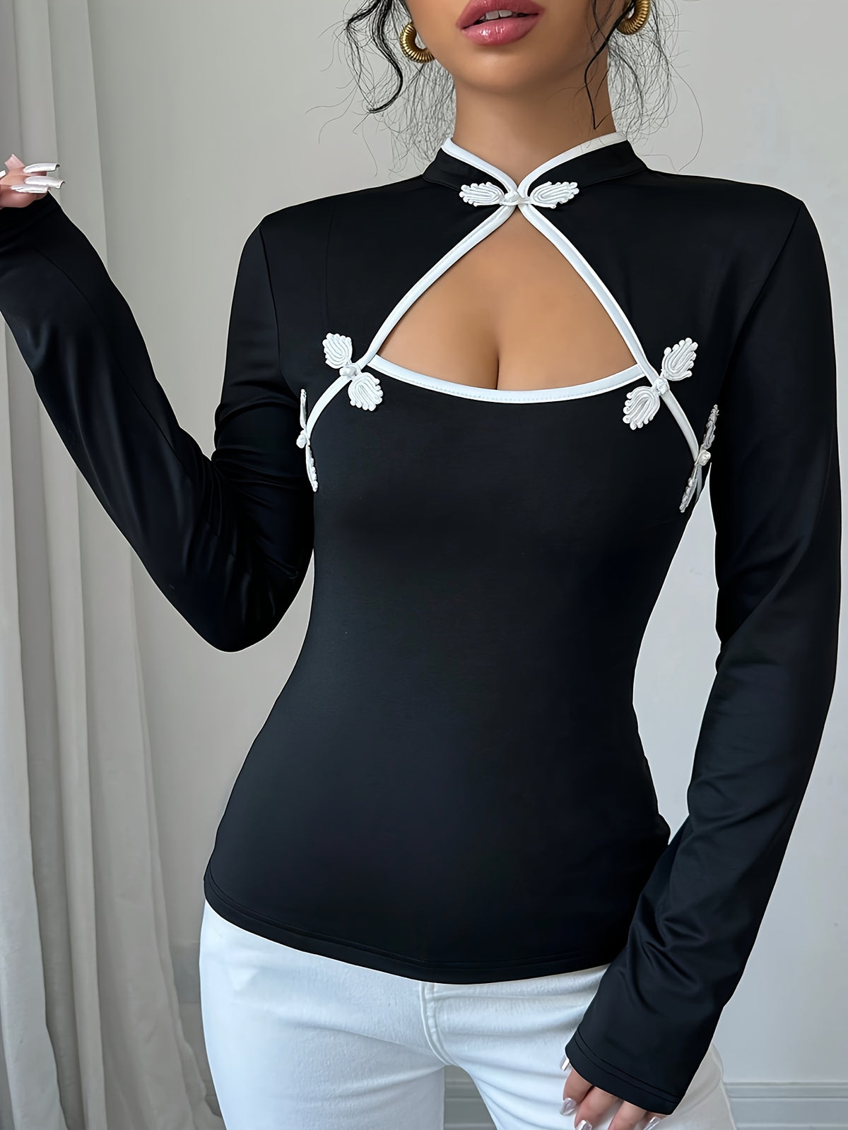 Haut Élégant Inspiré du Cheongsam  #collection MONACO 2025