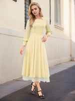 Robe longue élégante en mousseline