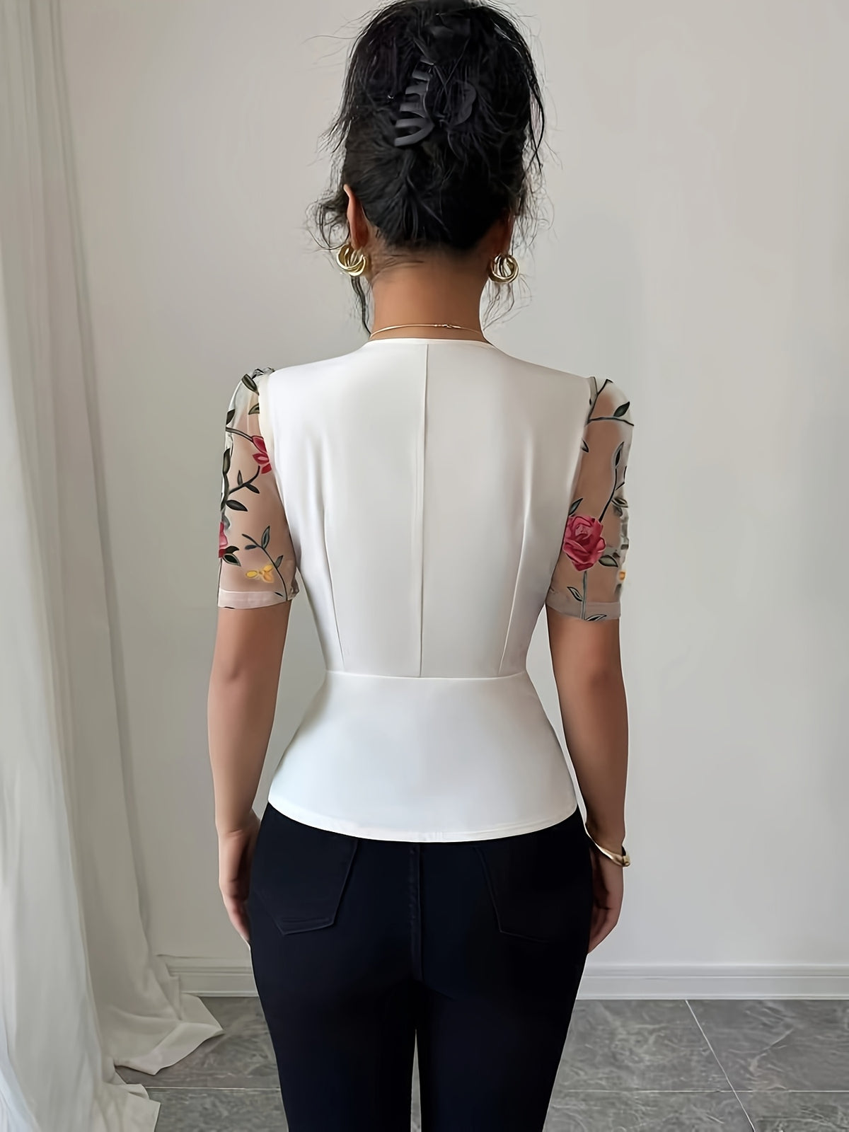 Chemisier élégant pour femme à col en V #Paris