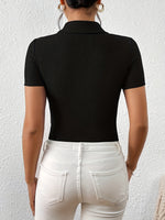 Chemise slim à boutons en forme de cœur noire #L911