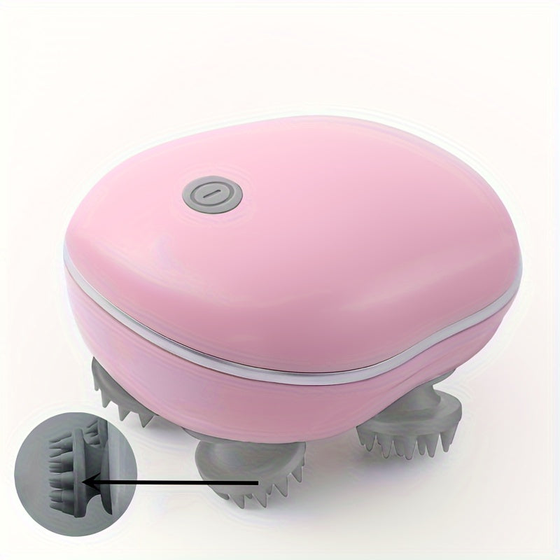 Masseur électrique rechargeable pour cuir chevelu avec brosse en silicone