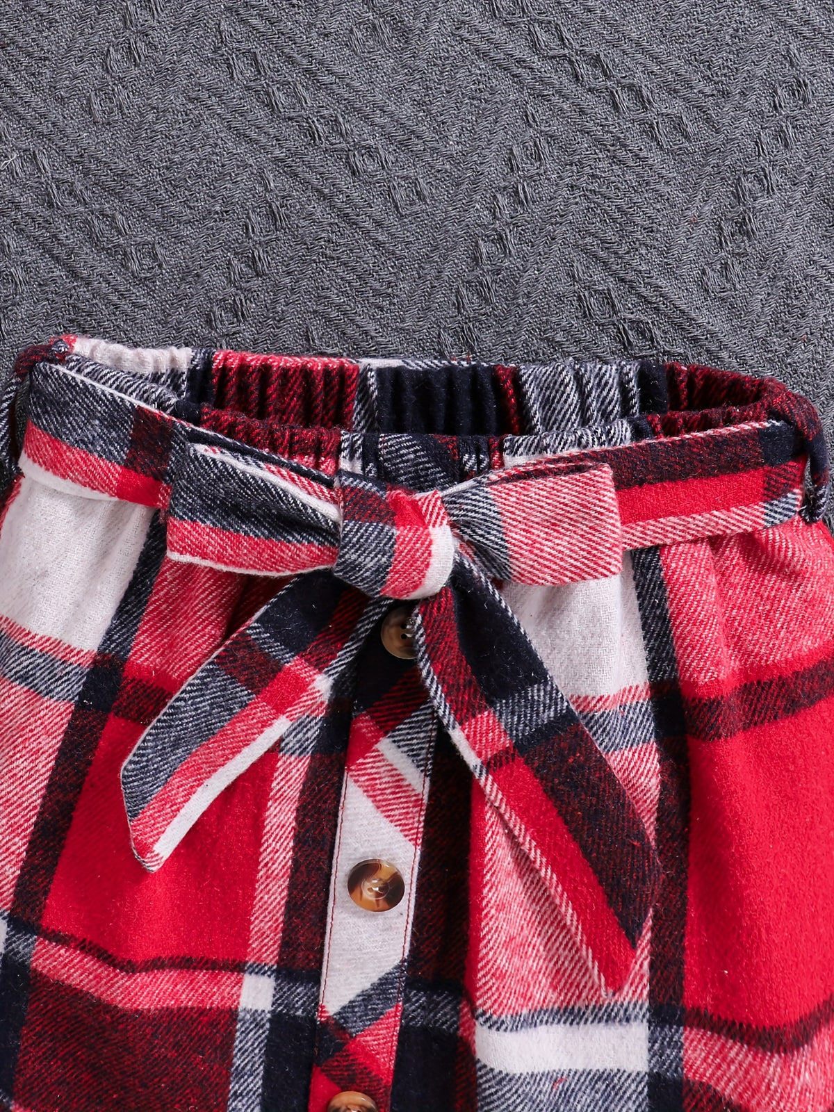 Ensemble élégant à carreaux pour fille 3pcs
