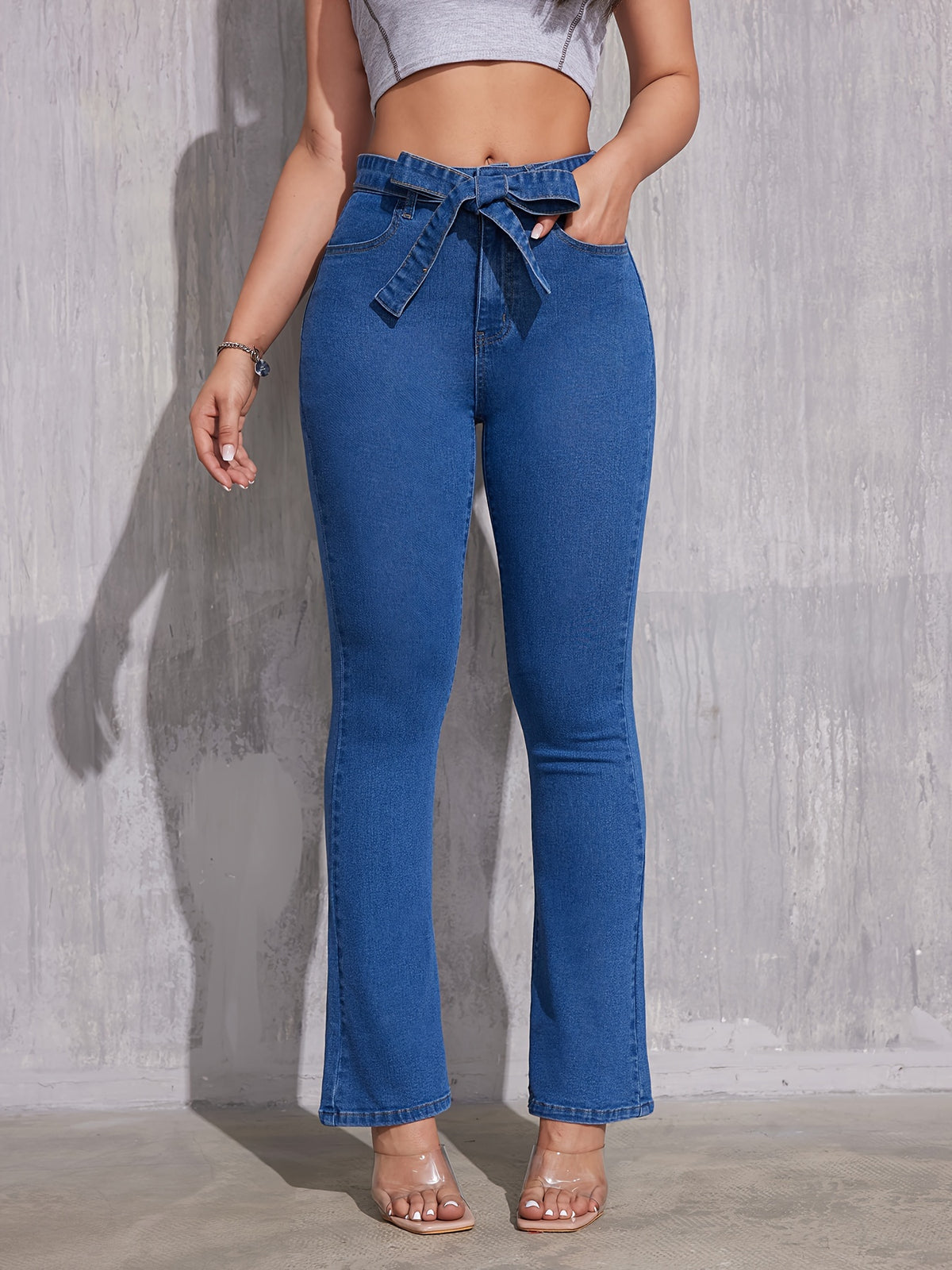 Jeans flare en denim stretch