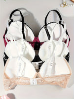 Lot de 3 soutien-gorge push-up en dentelle élégante