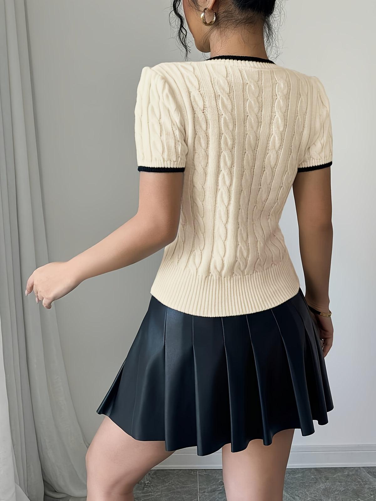 Top en maille rose pastel pour femme #Paris